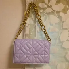 ZARA ラベンダー キルティング ショルダーバッグ