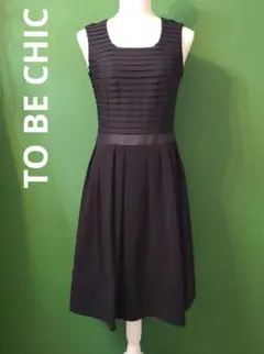 11号＊TO BE CHIC＊グログランリボンの黒ワンピース