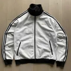 希少ビッグサイズ adidas ビンテージ バイカラートラックジャケット 白×黒
