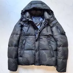 未使用級◎ナノユニバース 西川ダウン G2ジャケット カモ柄 フード着脱可 M