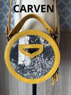 CARVEN イエロー ラウンド ボタニカル柄　ショルダーバッグのサムネイル