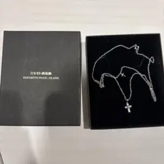 MIKIMOTO 真珠島 2連 クロス ネックレスのサムネイル