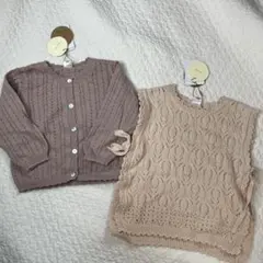 新品タグ付き　テータテート　ベスト　カーディガン　90