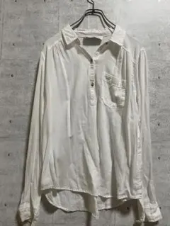 HOLLISTER ホリスター 長袖シャツ 白 ホワイト M コットン 刺繍ロゴのサムネイル