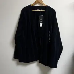 新品未使用　needles×UNIQLO カーディガン 黒×紫ストライプ XXL