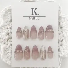 ネイルチップ ワンホン マグネット リボン シンプル