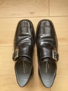 値下げ【中古】箱なし　JOHN PEARSE 黒 モンクストラップシューズ