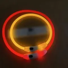 LED犬用首輪 赤と黄色 2組USB充電式