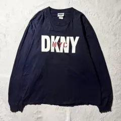 【Y8619】. DKNY JEANS 長袖Tシャツ　サイズXL相当　ブラックのサムネイル