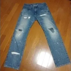 EDWIN 505X W32L34 ダメージ加工デニム