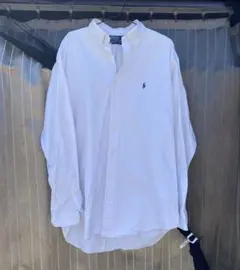 Ralph Lauren厚地コットンボタンダウンシャツホワイトＬサイズのサムネイル