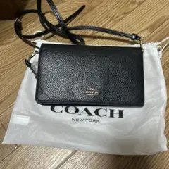 最終値下げ COACH コーチ ショルダー お財布 スマホポーチ 斜めがけ 黒 