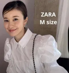 ZARA ザラ コットンティアードブラウス つづりささん着用 Mサイズ