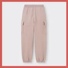 GU GIRLSヘビーウェイトスウェットカーゴプルオンパンツ　M ナチュラル