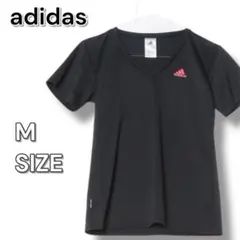 【美品】adidas☆半袖Tシャツ☆ブラック(M) スポーツウェア∕吸汗速乾◎