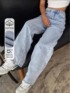 DAZY ハイウエスト ワイドレッグ ジーンズ　shein