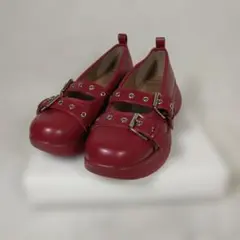 gu 厚底 ストラップ パンプス レッドのサムネイル