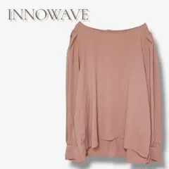 イノウェーブ ゆったり ブラウス シャツ ピンク系 長袖 シンプル a349