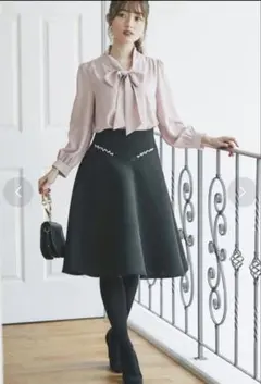 tocco closet ボウタイブラウス 長袖 ピンク