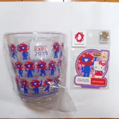 大阪関西万博　アクリルクリアコップ　ミャクミャク　ハローキティ　ステッカー