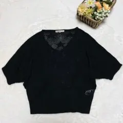 キューティーブロンド　7分袖　星柄　スター　デザイン　メッシュ　薄手　VネックM