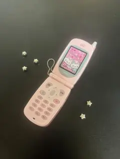 ガラケー キーホルダーピンク