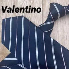 ✨極美品✨Valentino ネクタイ ストライプ ネイビー シルク100%