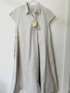 MUJI マタニティワンピース M-L ベージュ　フレンチスリーブ