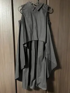 黒　ノースリーブ　シャツ　ワンピース