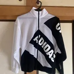 adidas メッシュジャケット ホワイト/ブラック