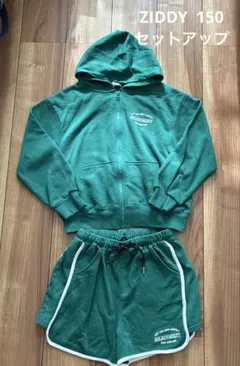 ZIDDY 150セットアップ　緑　パーカー　ショートパンツ