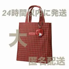 familiar ファミリア トートバッグ 赤 ギンガムチェック 大 トート