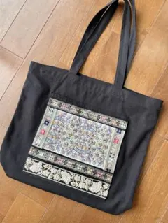 早い者勝ち+° A4入るインド刺繍リボントートバッグ