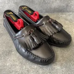 Salvatore Ferragamo キルト タッセルローファー 黒 レザー