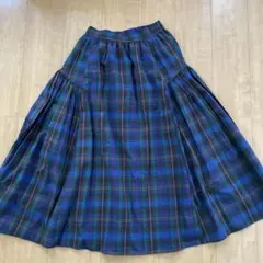チェックロングスカート