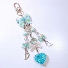 BL55 ビーズキーホルダー コレクトブック 水色 チャーム y2k ブルー