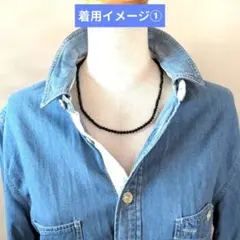 ブラックオニキス✿ネックレス✿メンズサイズ✿美品✿お値下げ中 
