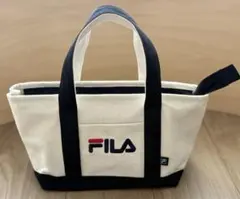 新品【FILA】ラウンドトートバッグ アイボリー×黒 タウン用としても男女兼用