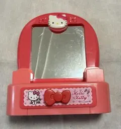 未使用 希少 ハローキティ ミニドレッサー 鏡台 木製 手鏡 サンリオ Sanrio ハローキティ ミニドレッサー 引き出し付きドレッサー