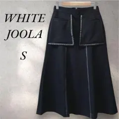 【ホワイトジョーラ】ロングスカート　フレア　黒　個性的　無地　シンプル　S