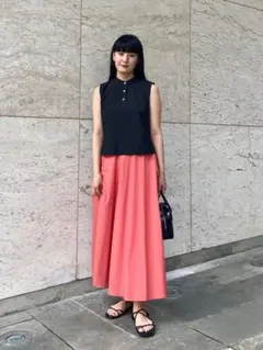 24SS theory ソフトリネン　フレアスカート　ピンクコーラルのサムネイル