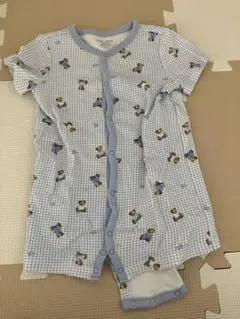 Ralph Lauren 水色 チェック柄 ロンパース 6M