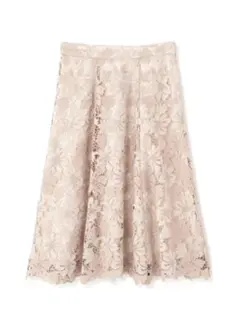 ベージュ レース フレアスカート