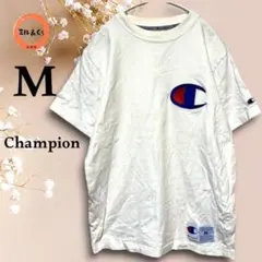 チャンピオン　メンズ　刺繍ロゴ入り半袖Tシャツ　白系　Mサイズ