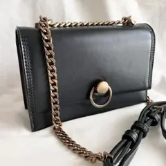 charles & keith レザー　チェーンショルダーバッグ
