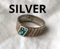 ビンテージ　ターコイズ　シルバー　リング　SILVER　インレイ　モザイク
