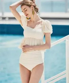 San-ai Resort 体型カバー パフスリーブ 水着セット