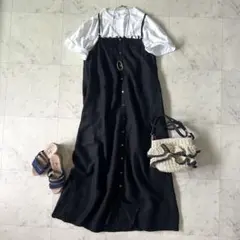 美品♪ジャーナルスタンダード リネン混2wayキャミワンピース ロングワンピース