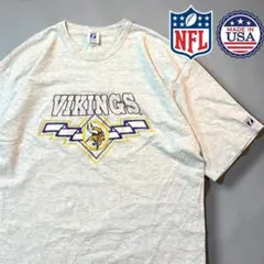 【90s NFL古着】 ミネソタバイキングス刺繍チームロゴTシャツ USA製のサムネイル