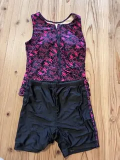 フラミンゴ柄スポーツ用水着セット